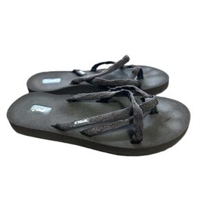 Teva Mush Mandalyn Wedge Ola 2 Black Strappy Sandals Womens 9